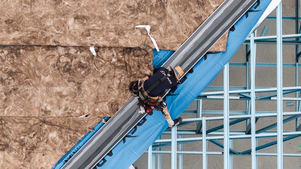 Ridgeline Roof Works professional on a rooftop